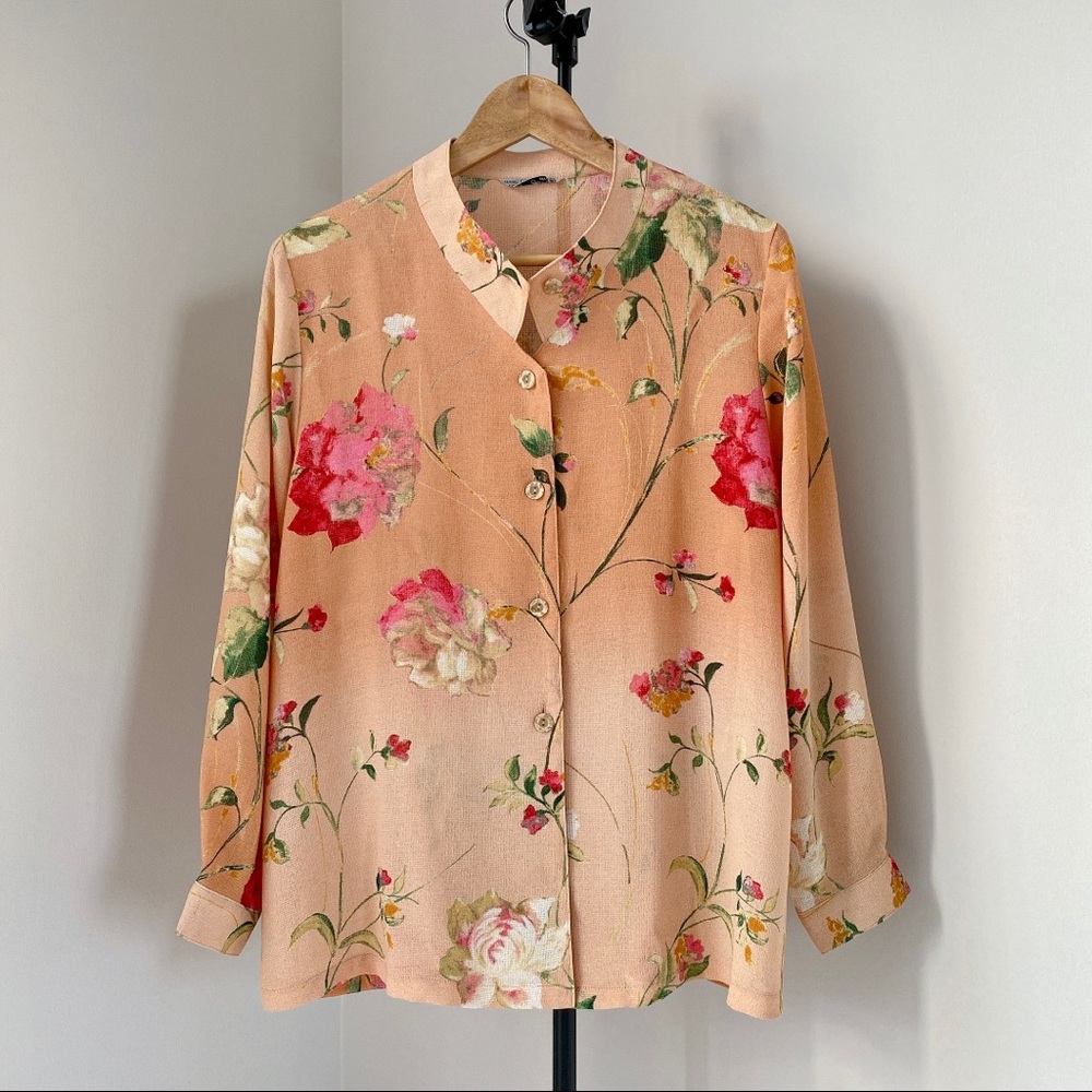Japanese vintage floral button down shirt